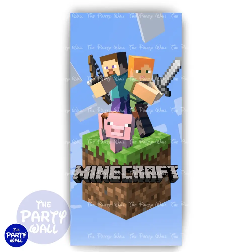 Minecraft - Funda para mampara de punta redonda o rectangular The Party Wall