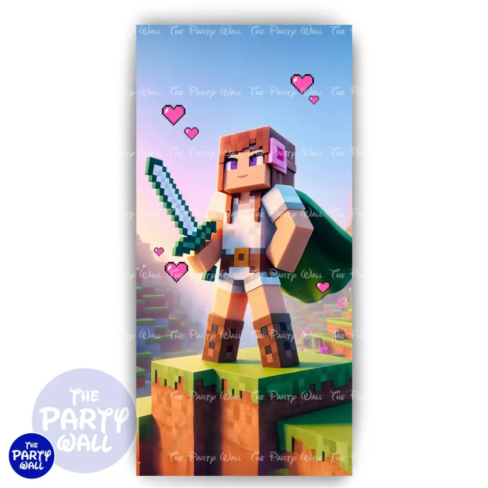 Minecraft - Funda para mampara de punta redonda o rectangular The Party Wall