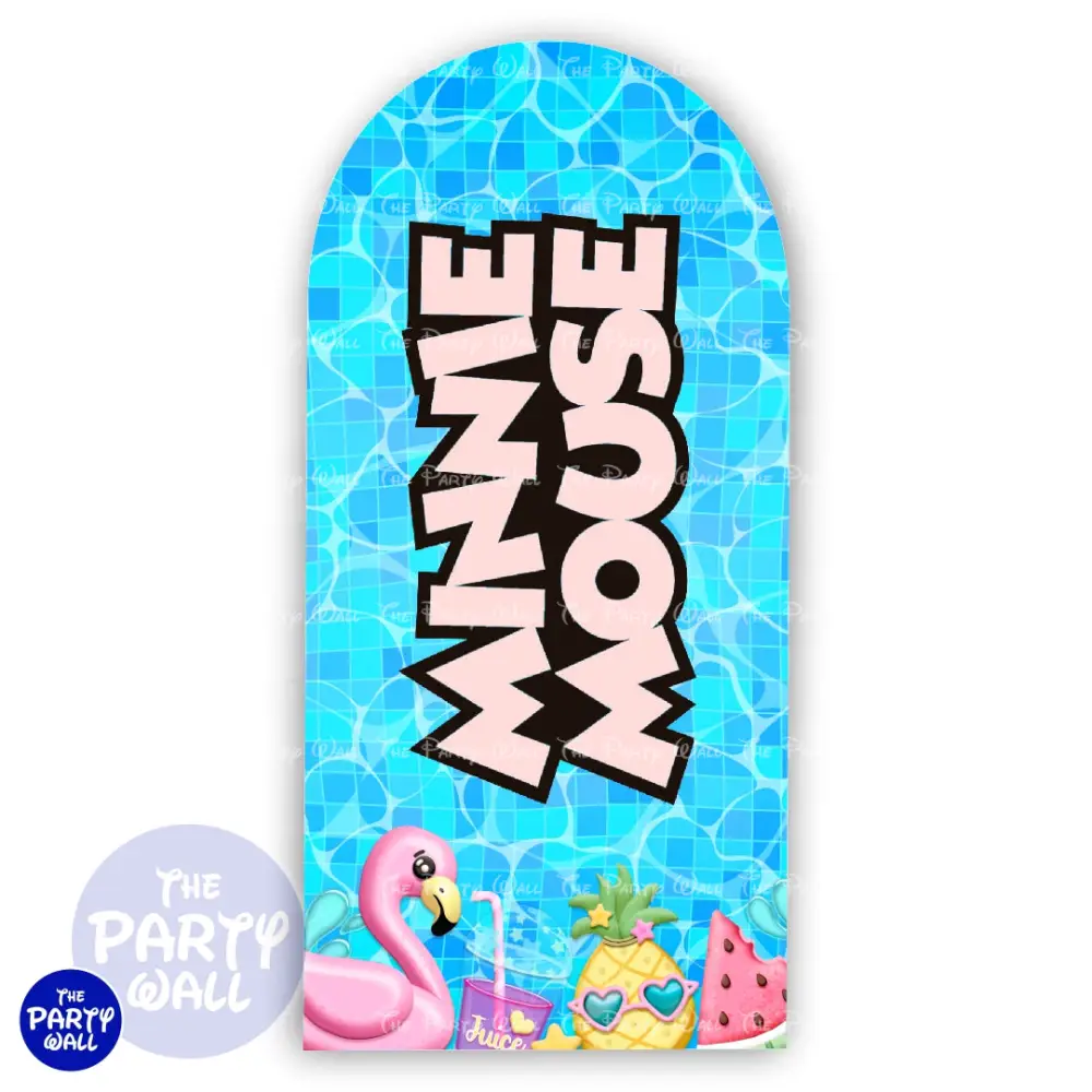 Minnie Mouse Pool Party - Funda para mampara de punta redonda o rectangular The Party Wall