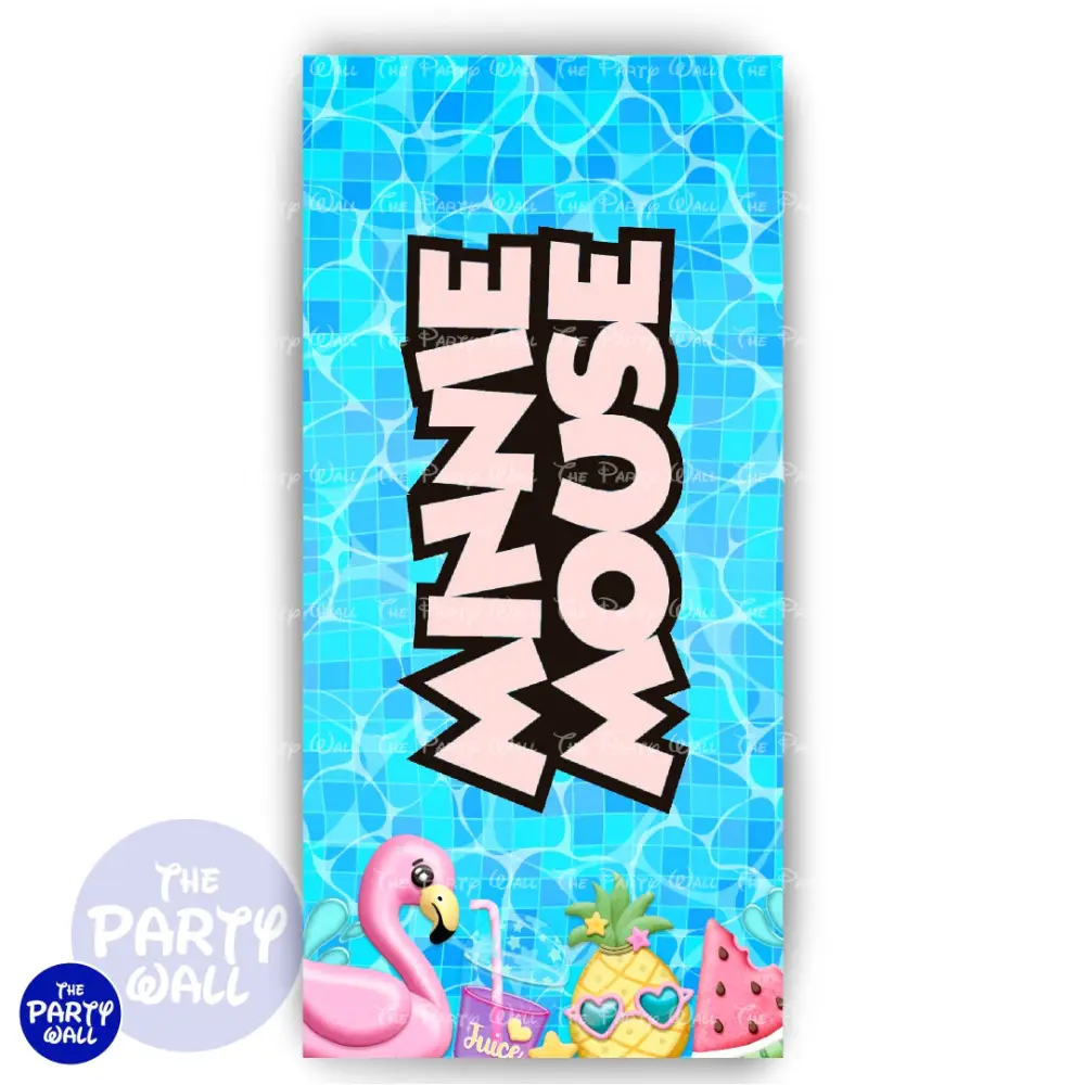 Minnie Mouse Pool Party - Funda para mampara de punta redonda o rectangular The Party Wall