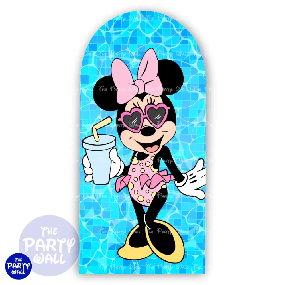 Minnie Mouse Pool Party - Funda para mampara de punta redonda o rectangular The Party Wall