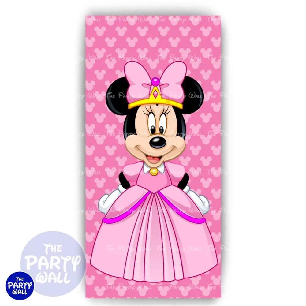 Minnie Mouse Princesa - Funda para mampara de punta redonda o rectangular The Party Wall