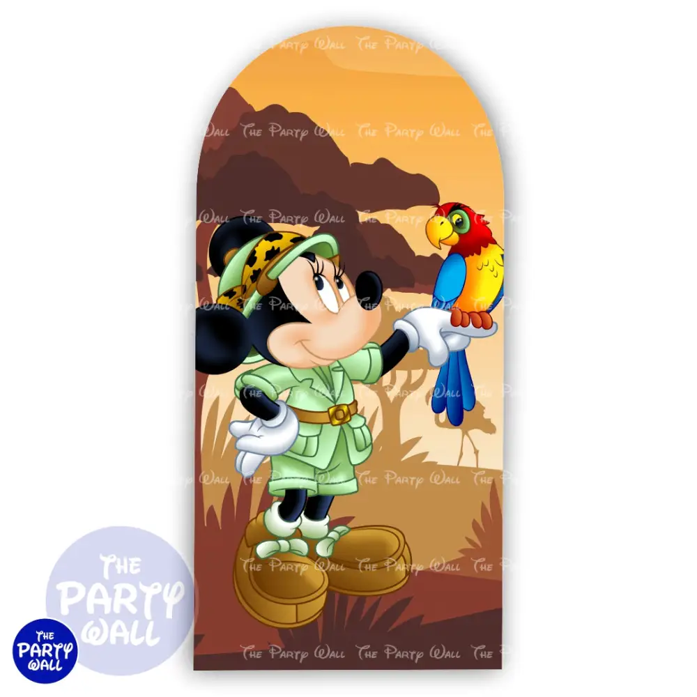 Minnie Mouse Safari - Funda para mampara de punta redonda o rectangular The Party Wall