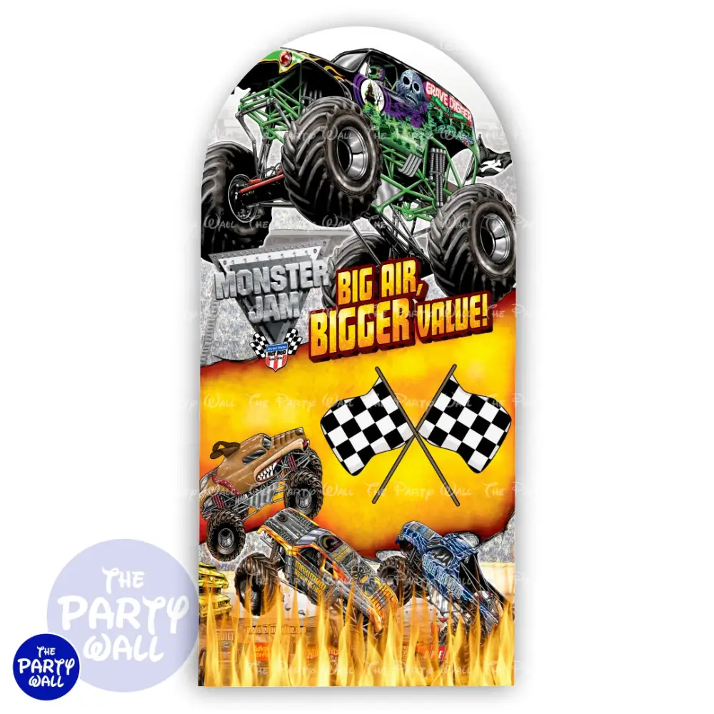 Monster Jam - Funda para mampara de punta redonda o rectangular The Party Wall