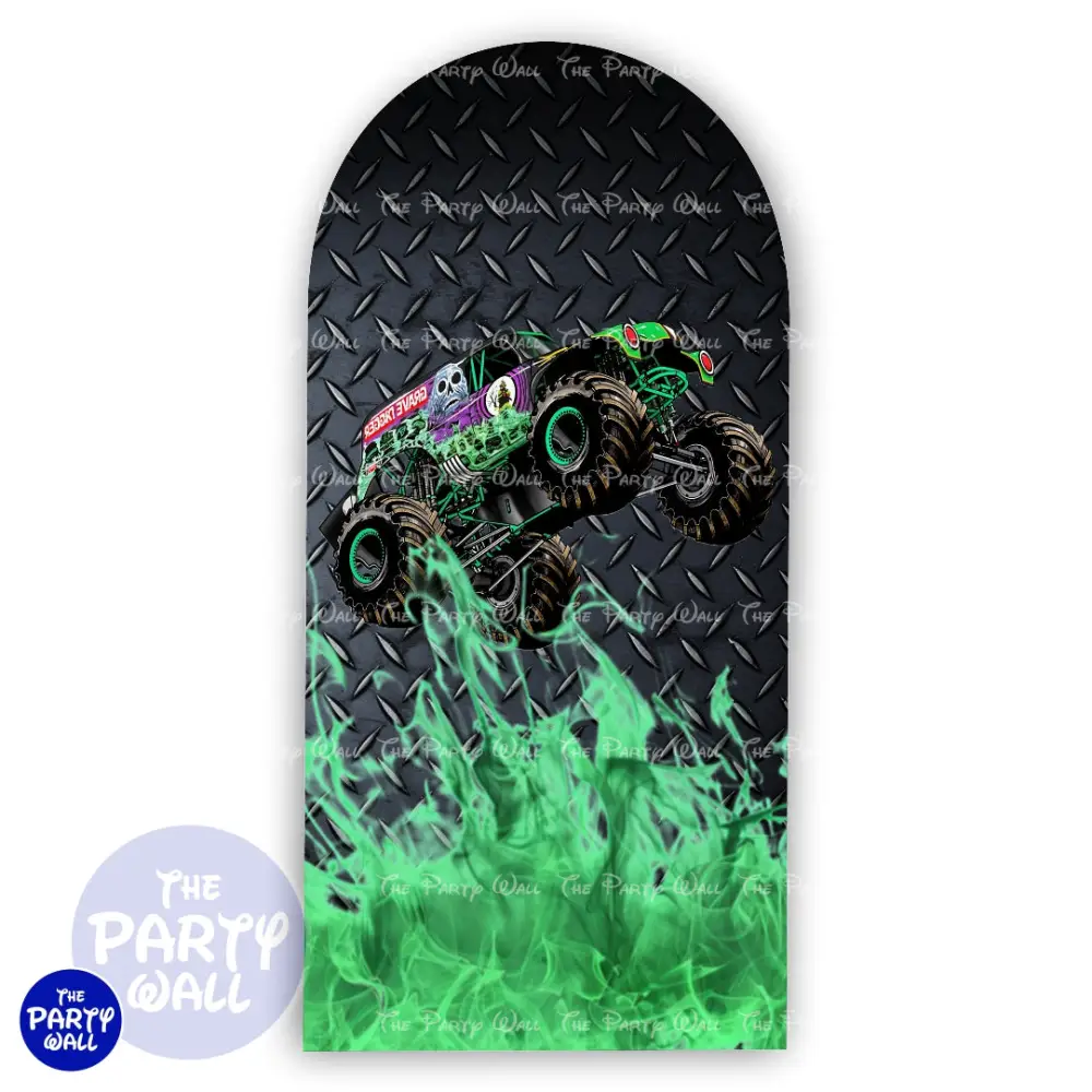 Monster Jam - Funda para mampara de punta redonda o rectangular The Party Wall
