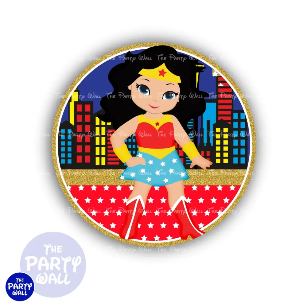 Mujer Maravilla - Funda para mampara circular The Party Wall