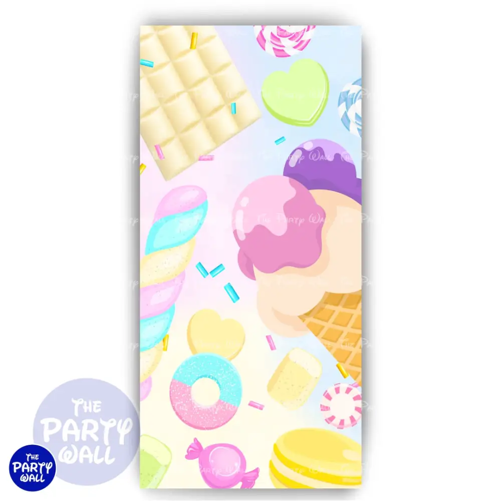 Mundo de Caramelo - Funda para mampara de punta redonda o rectangular The Party Wall