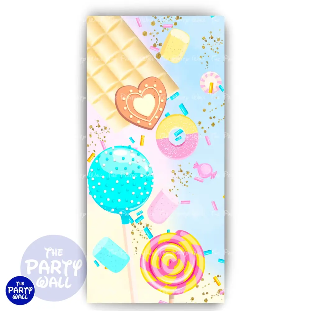 Mundo de Caramelo - Funda para mampara de punta redonda o rectangular The Party Wall
