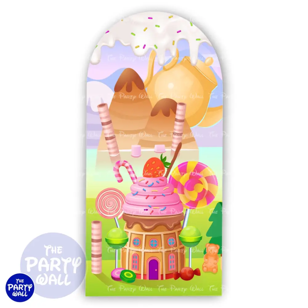 Mundo de Caramelo - Funda para mampara de punta redonda o rectangular The Party Wall