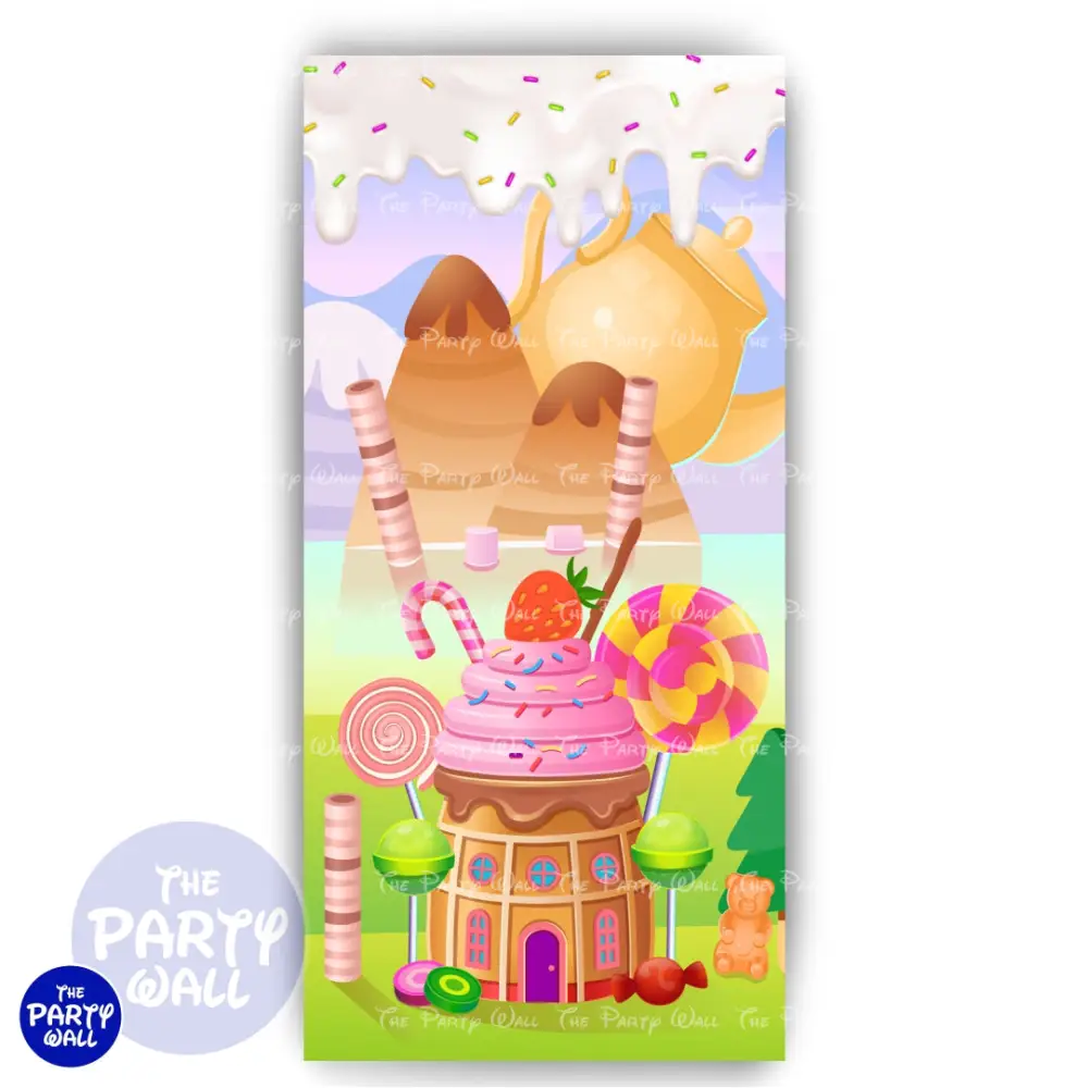 Mundo de Caramelo - Funda para mampara de punta redonda o rectangular The Party Wall