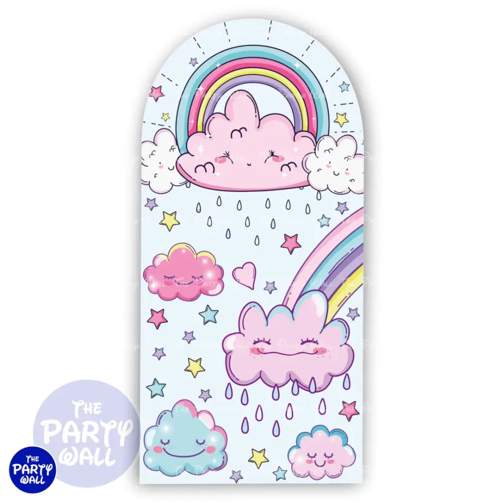 Nubes Cute - Funda para mampara de punta redonda o rectangular The Party Wall