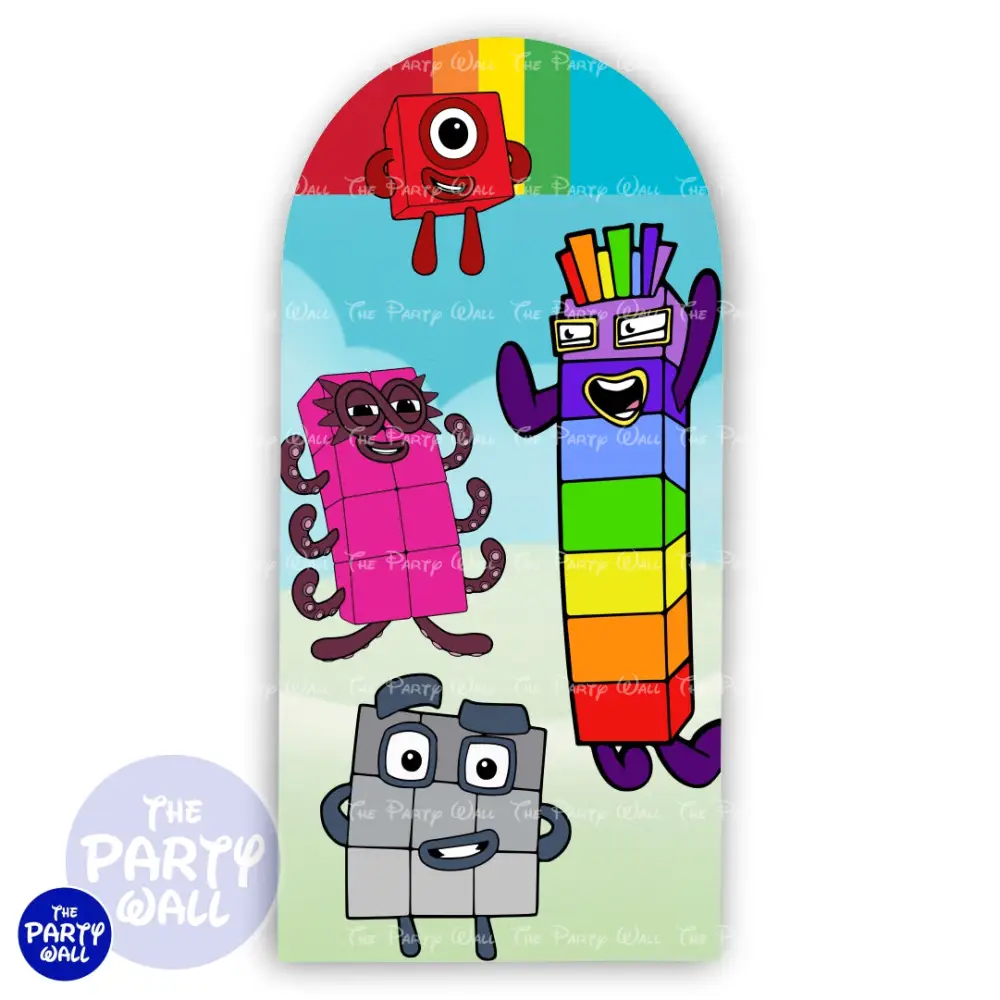 Number Blocks - Funda para mampara de punta redonda o rectangular The Party Wall