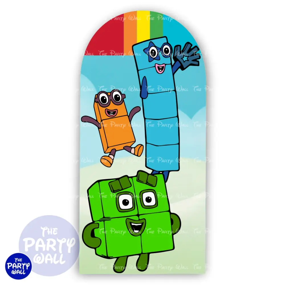 Number Blocks - Funda para mampara de punta redonda o rectangular The Party Wall