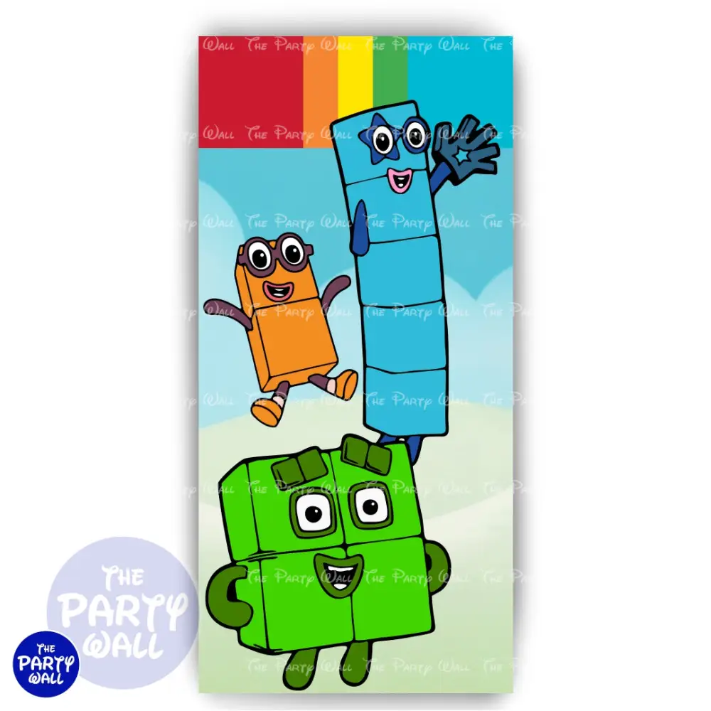 Number Blocks - Funda para mampara de punta redonda o rectangular The Party Wall