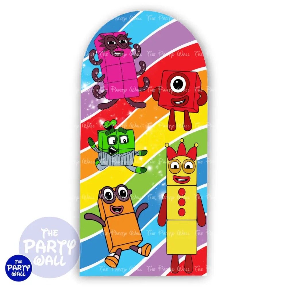 Number Blocks - Funda para mampara de punta redonda o rectangular The Party Wall