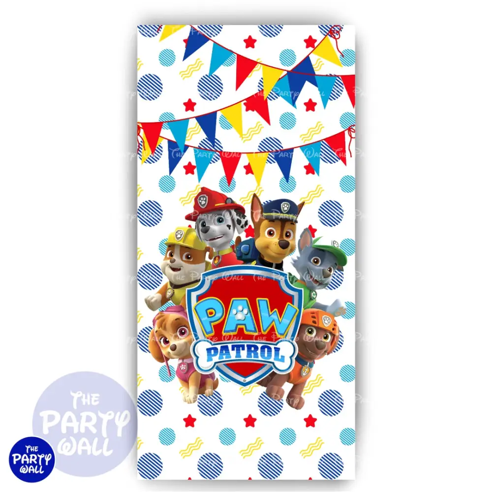 Paw Patrol - Funda para mampara de punta redonda o rectangular The Party Wall