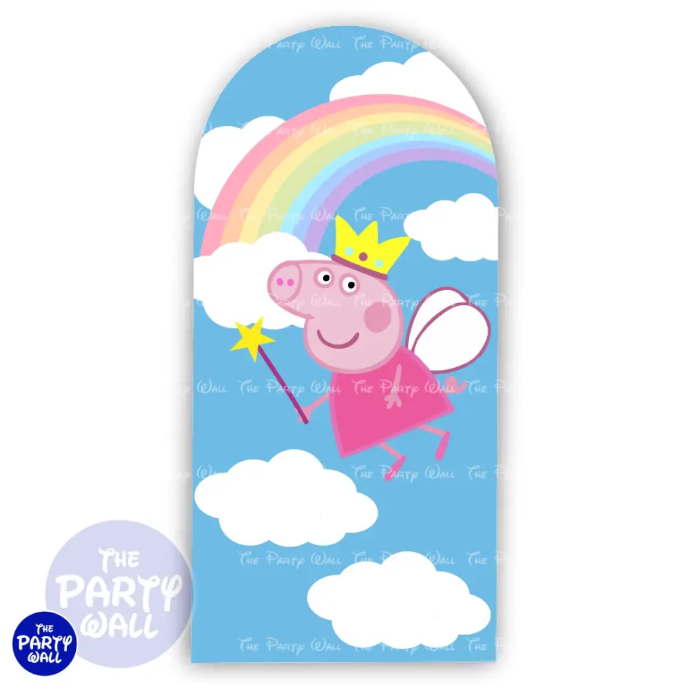 Peppa Pig - Funda para mampara de punta redonda o rectangular The Party Wall