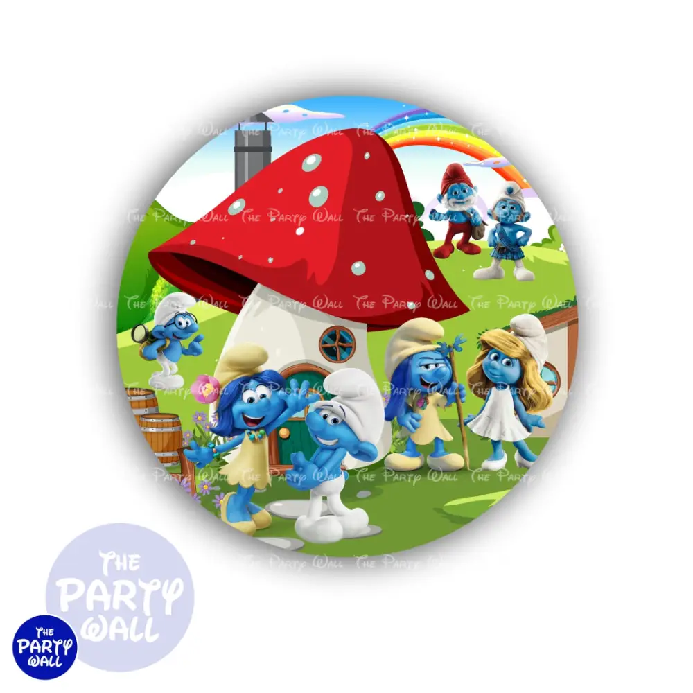 Pitufos - Funda para mampara circular The Party Wall