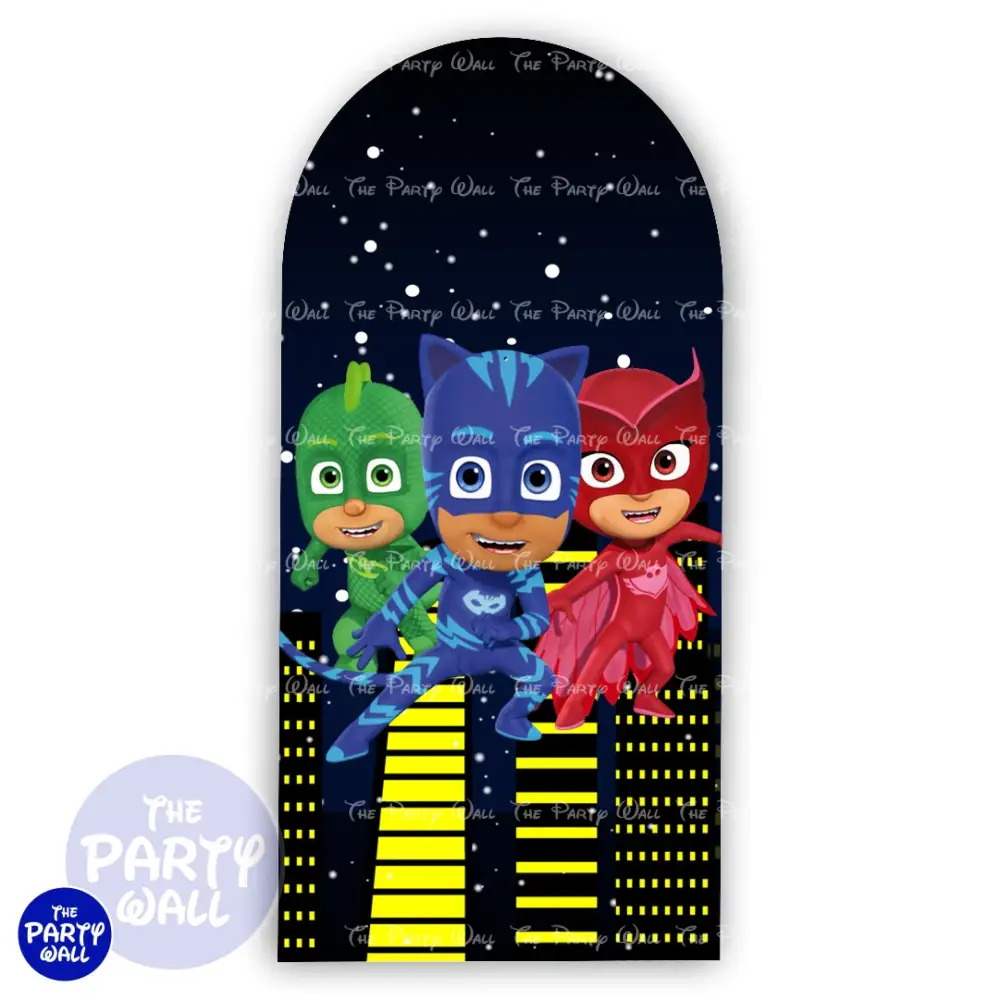 PjMasks - Funda para mampara de punta redonda o rectangular The Party Wall