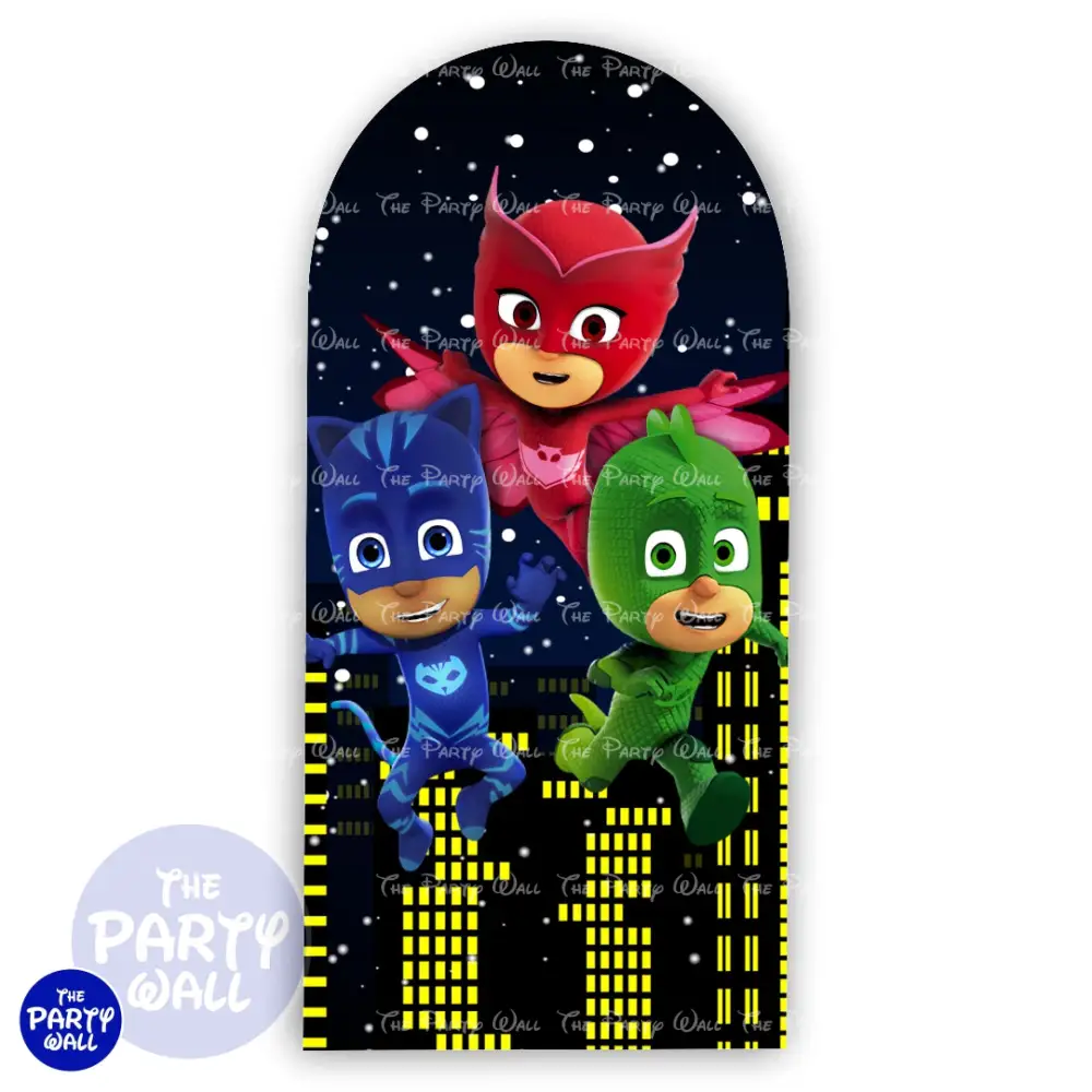 PjMasks - Funda para mampara de punta redonda o rectangular The Party Wall