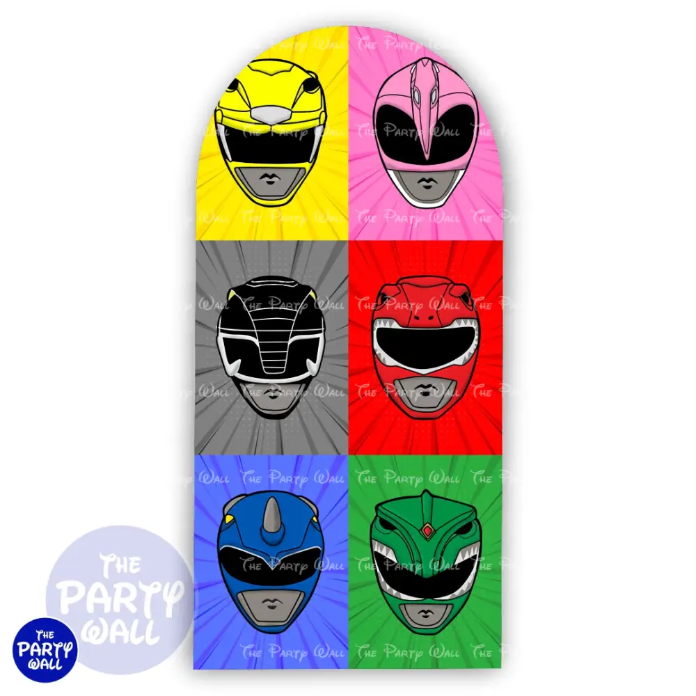 Power Rangers - Funda para mampara de punta redonda o rectangular The Party Wall