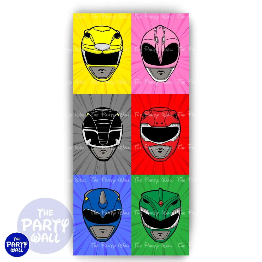 Power Rangers - Funda para mampara de punta redonda o rectangular The Party Wall