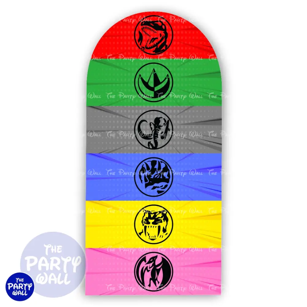 Power Rangers - Funda para mampara de punta redonda o rectangular The Party Wall