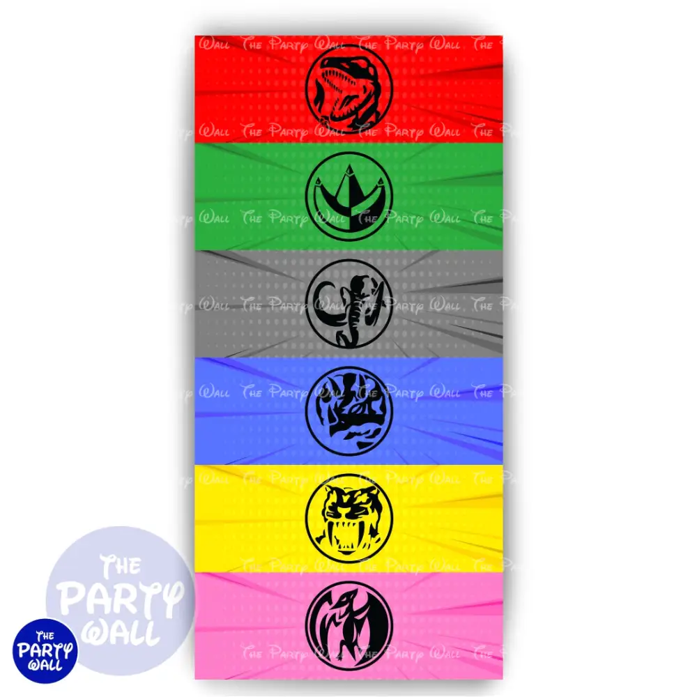 Power Rangers - Funda para mampara de punta redonda o rectangular The Party Wall