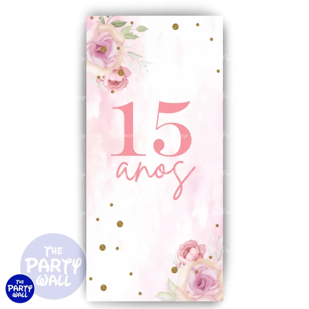 Quince ños - Funda para mampara de punta redonda o rectangular The Party Wall