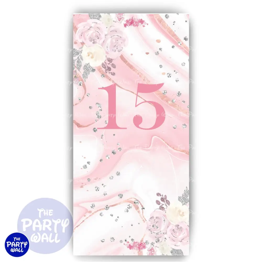 Quince ños - Funda para mampara de punta redonda o rectangular The Party Wall