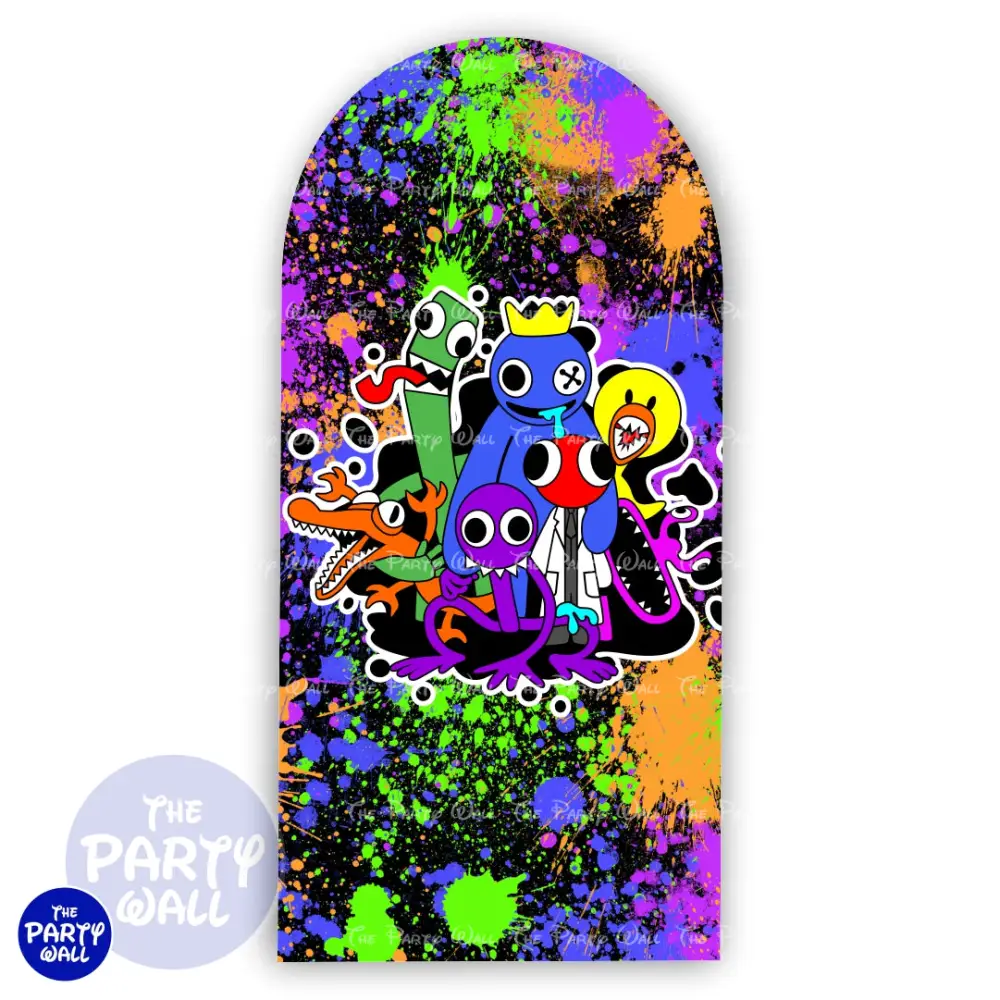 Rainbow Friends - Funda para mampara de punta redonda o rectangular The Party Wall
