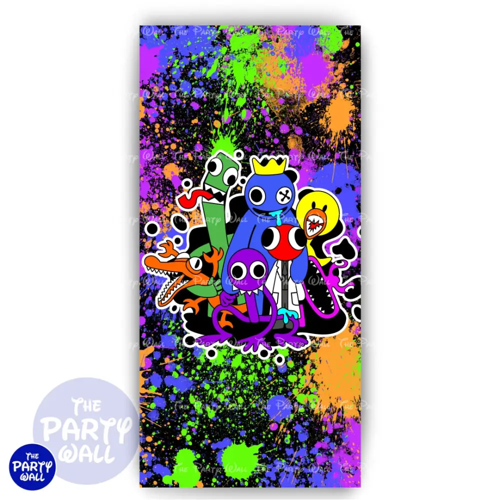 Rainbow Friends - Funda para mampara de punta redonda o rectangular The Party Wall