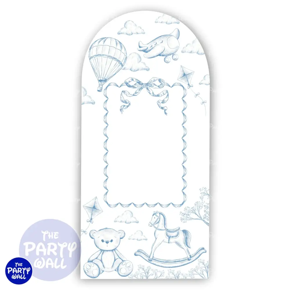 Toile de Jouy - Funda para mampara de punta redonda o rectangular The Party Wall