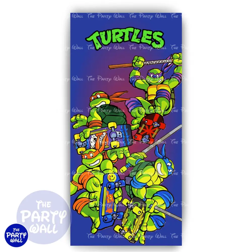 Tortugas Ninja - Funda para mampara de punta redonda o rectangular The Party Wall