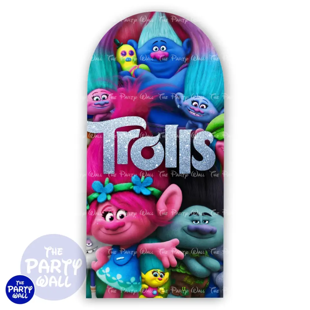 Trolls - Funda para mampara de punta redonda o rectangular The Party Wall