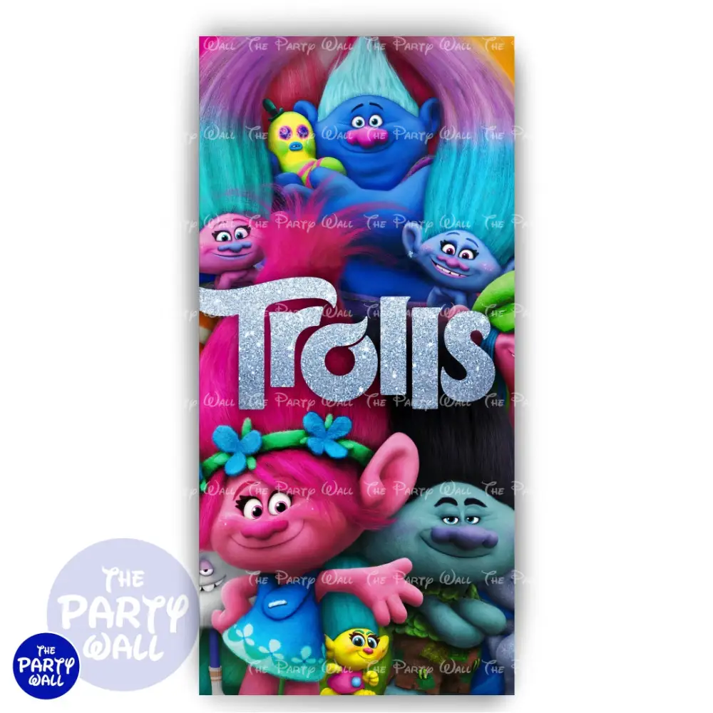Trolls - Funda para mampara de punta redonda o rectangular The Party Wall