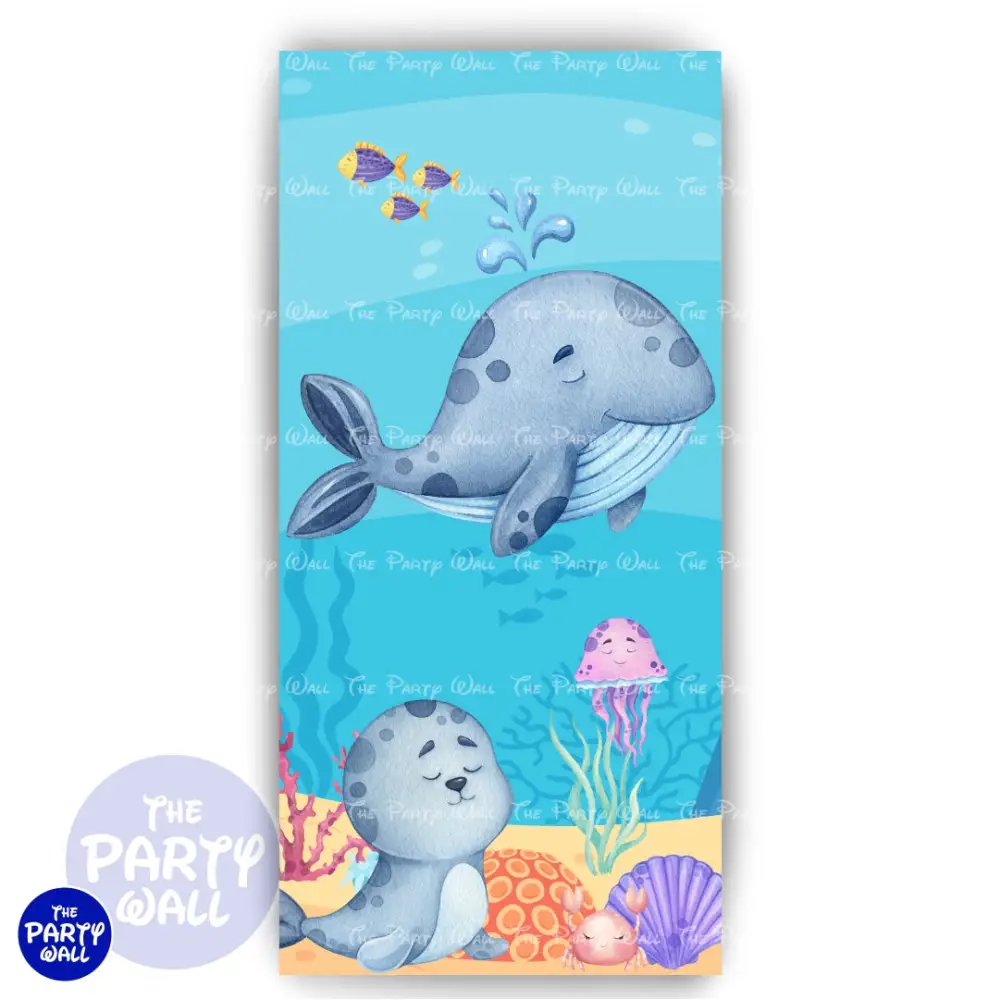 Vida Marina Cute - Funda para mampara de punta redonda o rectangular The Party Wall