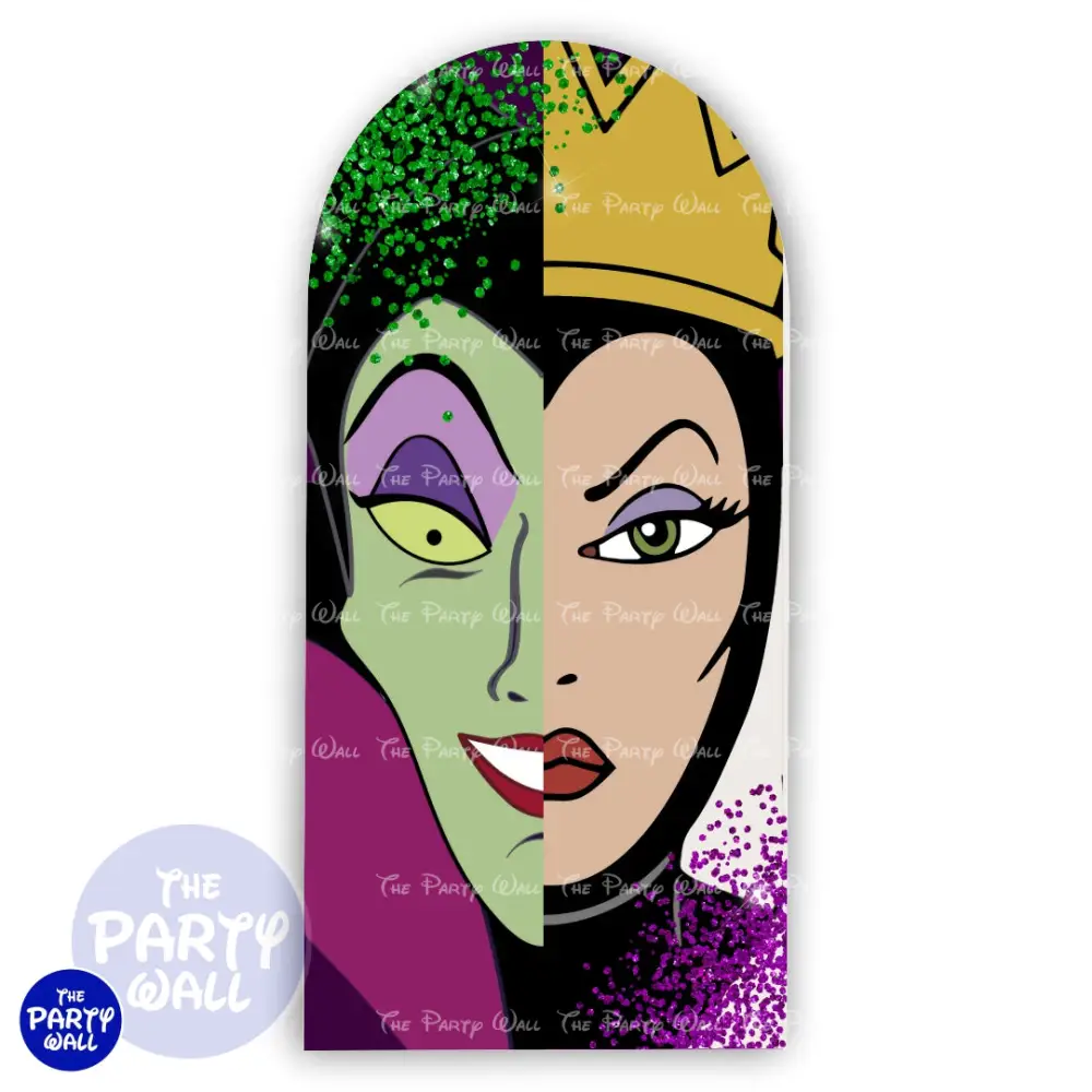 Villanas Disney - Funda para mampara de punta redonda o rectangular The Party Wall