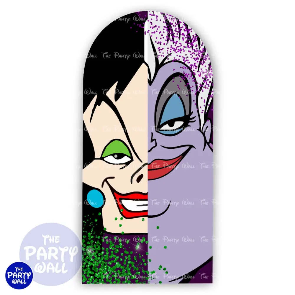 Villanas Disney - Funda para mampara de punta redonda o rectangular The Party Wall