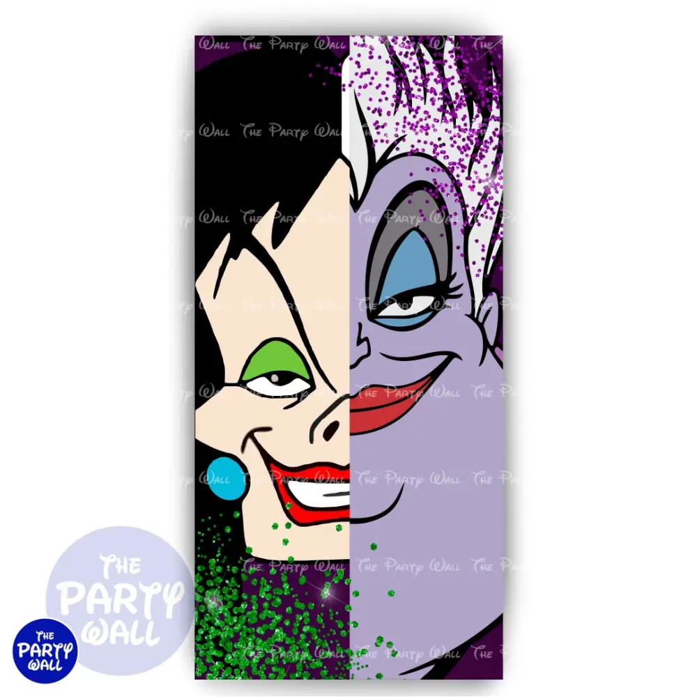 Villanas Disney - Funda para mampara de punta redonda o rectangular The Party Wall