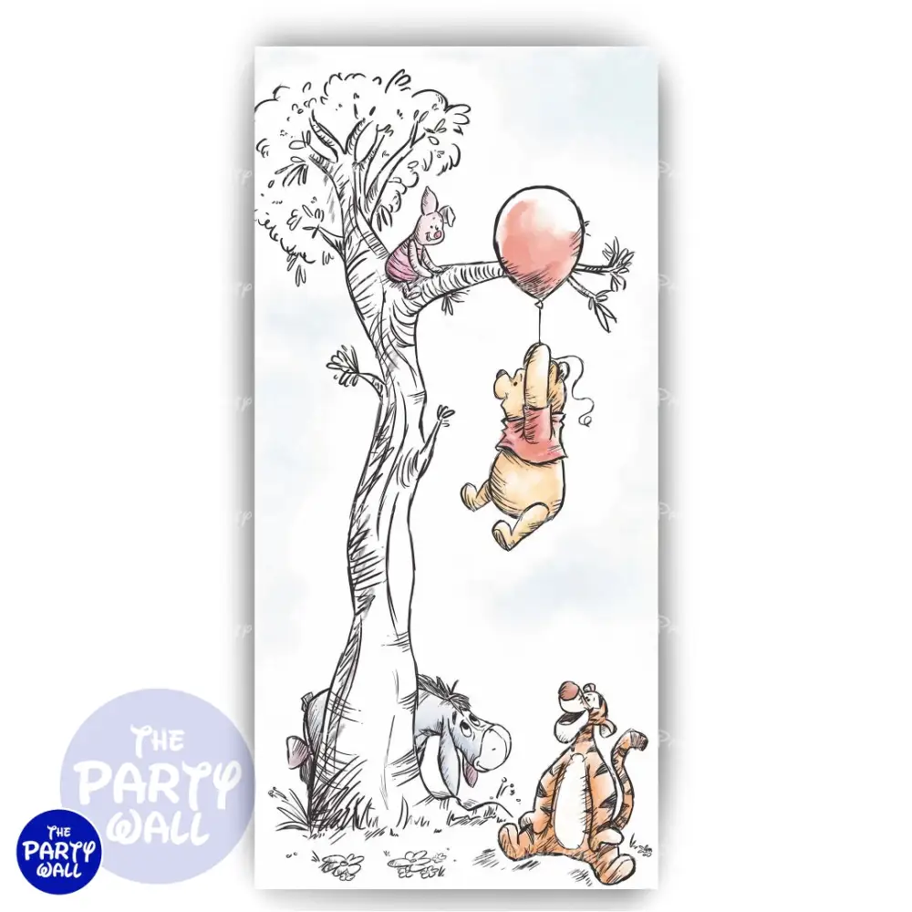 Winnie Pooh - Funda para mampara de punta redonda o rectangular The Party Wall