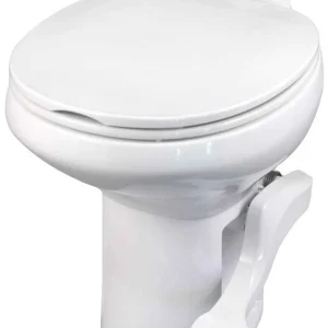 Inodoro para vehículos recreativos Thetford Aqua-Magic Style II de perfil alto – Descarga por pedal, blanco 42058