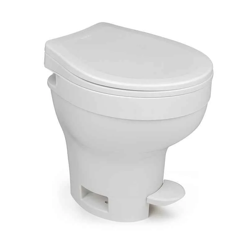 Inodoro Thetford Aqua-Magic VI de perfil alto para vehículos recreativos – Descarga por pedal, blanco 31835