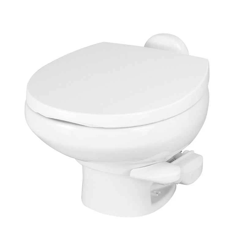 Inodoro Thetford Aqua-Magic Style II de perfil bajo para vehículos recreativos – Descarga por pedal, blanco 42059