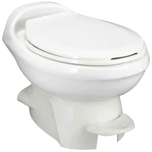 Inodoro Thetford Aqua-Magic Style Plus de perfil bajo para vehículos recreativos – Descarga por pedal, blanco 34433