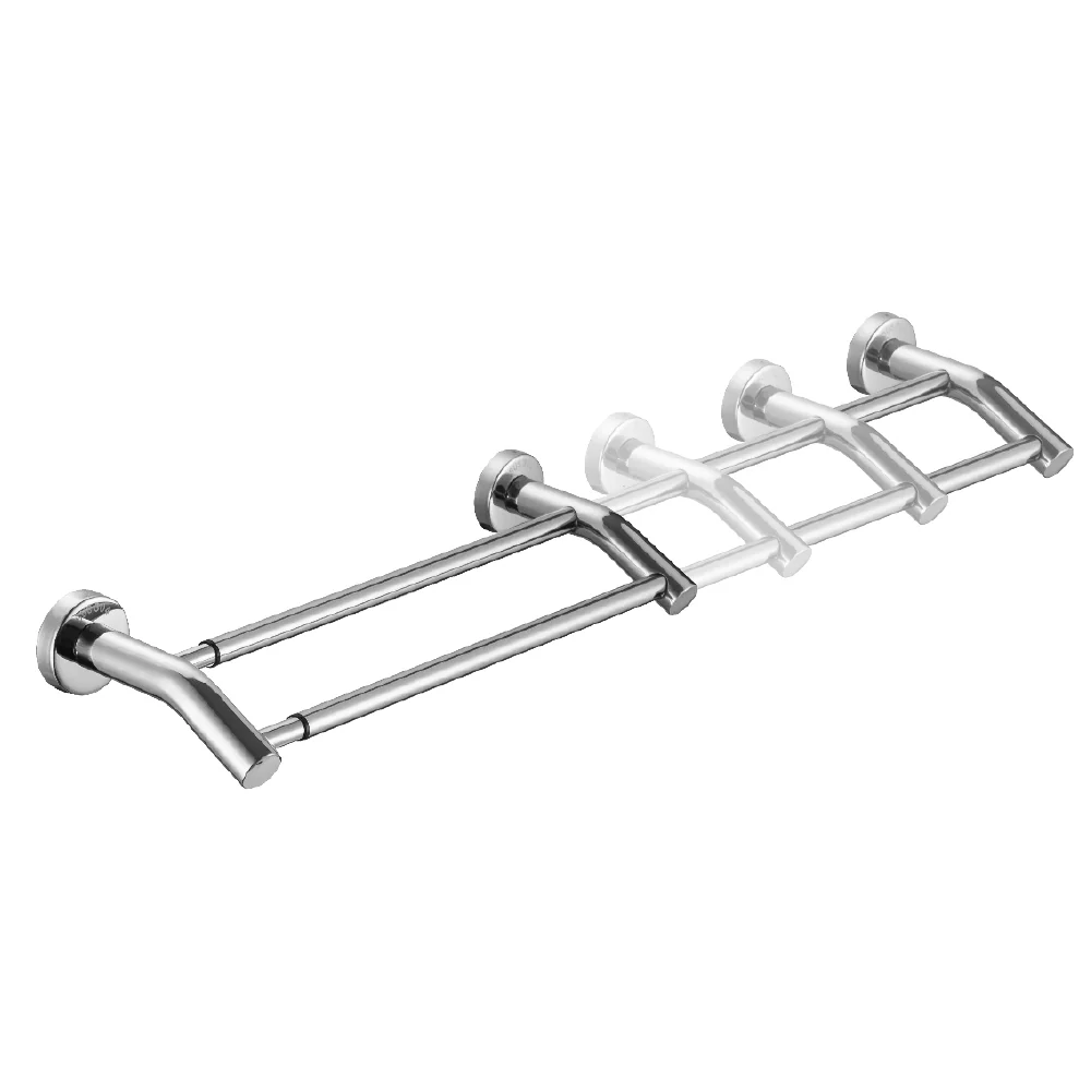 Toallero para baño doble de acero inoxidable graduable