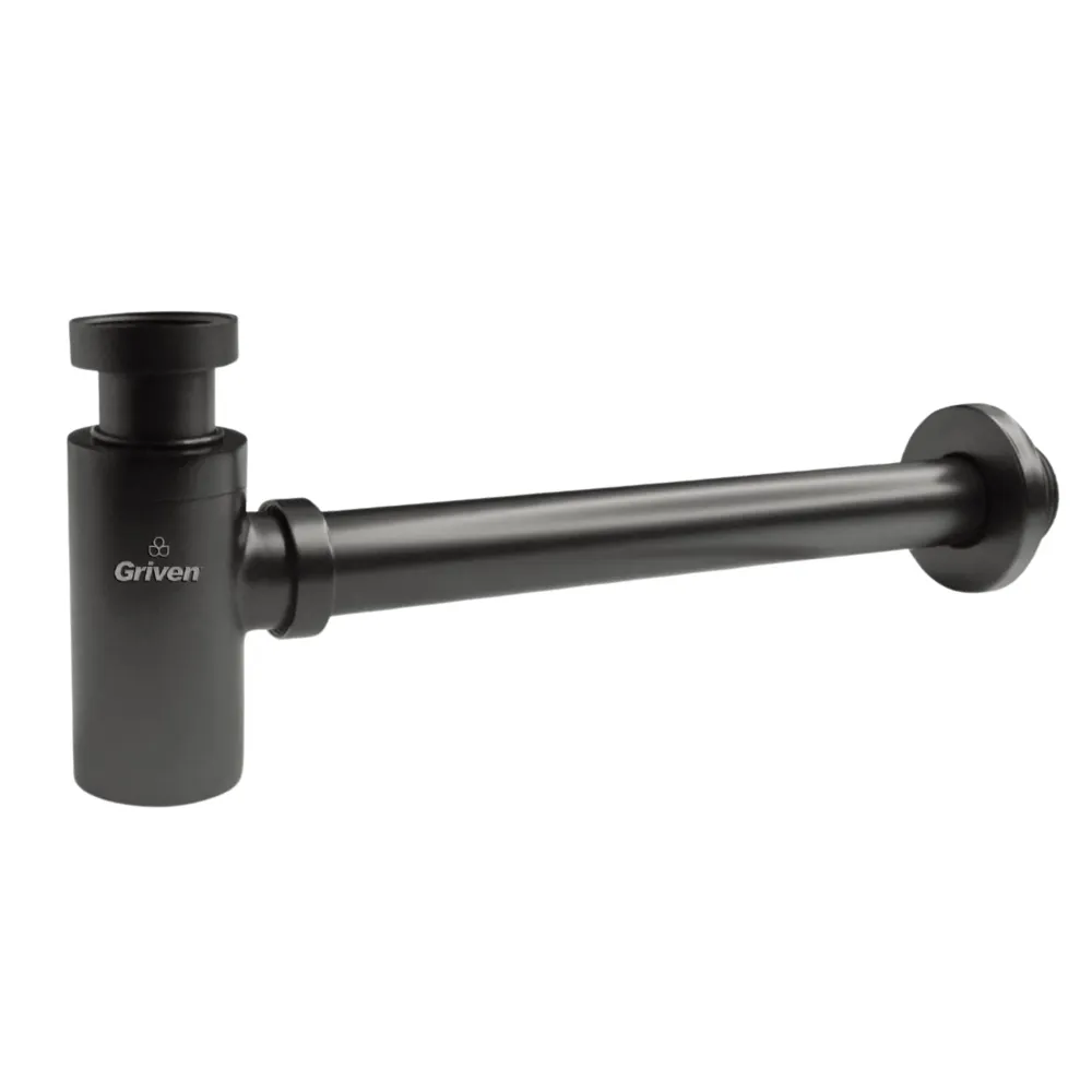 Trampa para Lavamanos con acabado Negro Mate - 33CM