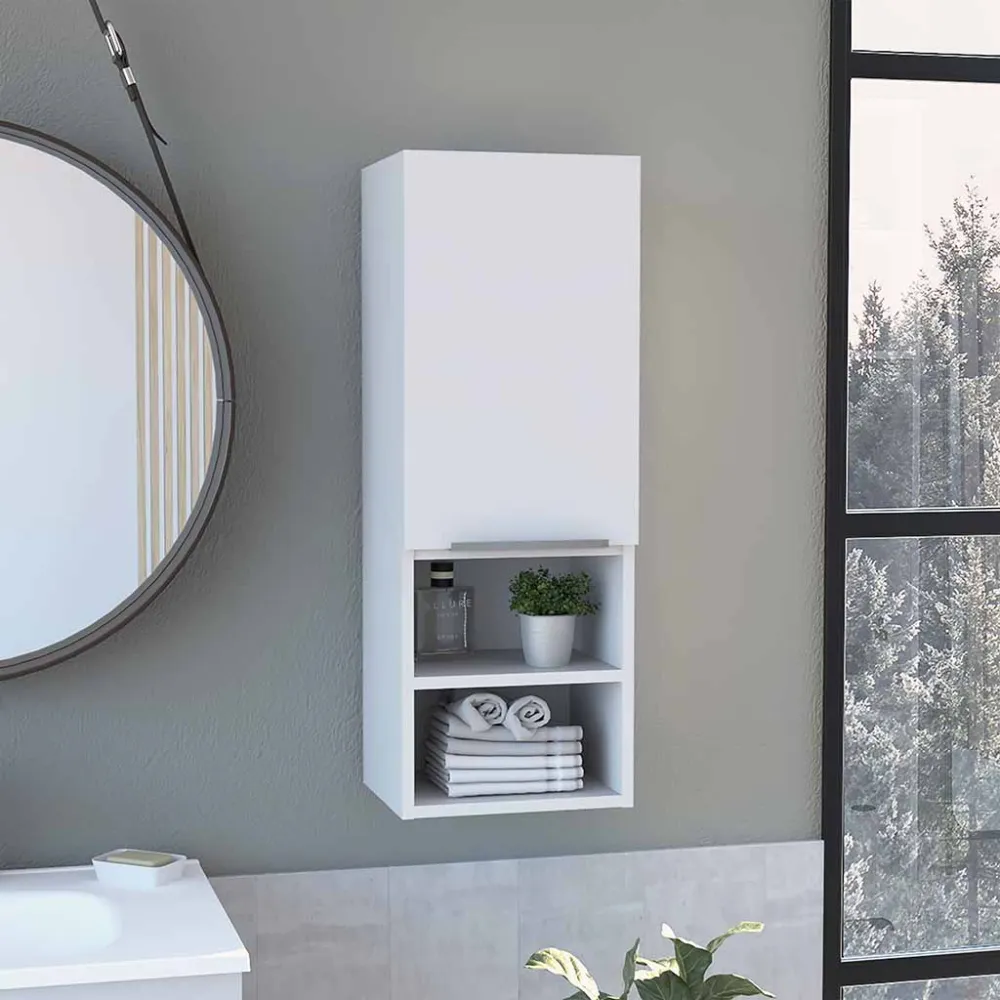 Armario de Pared baño Mila, con estantes Blanco TU HOME Market España