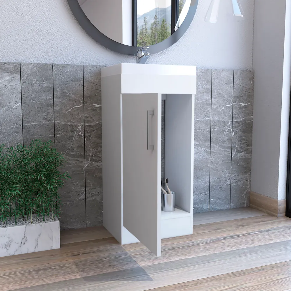 Mueble de Baño Madrid con 1 puerta y almacenamiento inferior , blanco , 83 cm X 40 cm X 33 cm TUHOME CONCEPT