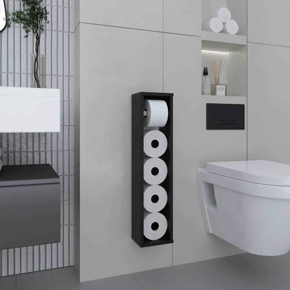 TUHOME Porta Papel Higiénico Supai en Melamina, Blanco Blanco TUHOME CONCEPT